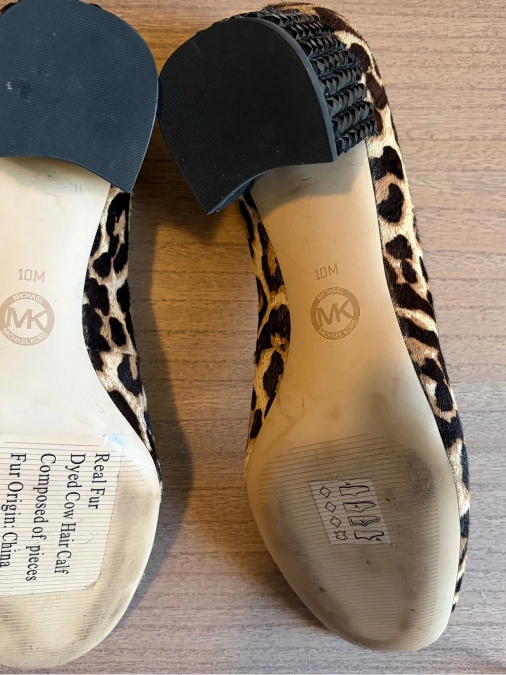 Michael Kors Arabella Leopard Haircalf Block Heel Pumps. Size 10